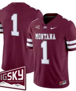 Team Jersey #1 Montana Grizzlies 2025 Vapor Limited Stitched Black Alter 8 Team Jersey 1 Maroon