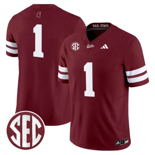Team Jersey #1 Mississippi State Bulldogs Dark Mode Stitched - Image 5
