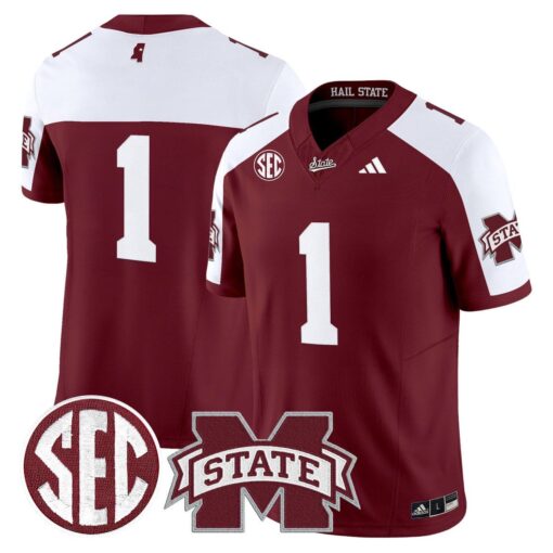 Team Jersey #1 Mississippi State Bulldogs Dark Mode Stitched - Image 4