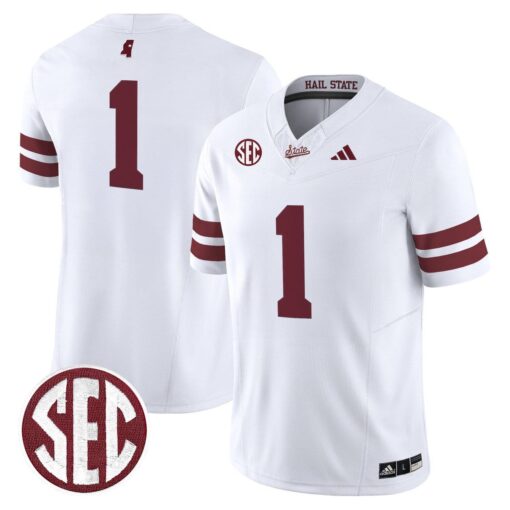 Team Jersey #1 Mississippi State Bulldogs Dark Mode Stitched - Image 2