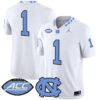 Team Jersey #1 North Carolina Tar Heels 2025 Vapor Limited Stitched 2 Team Jersey 1 North Carolina Tar Heels 2025 Vapor Limited Stitched White
