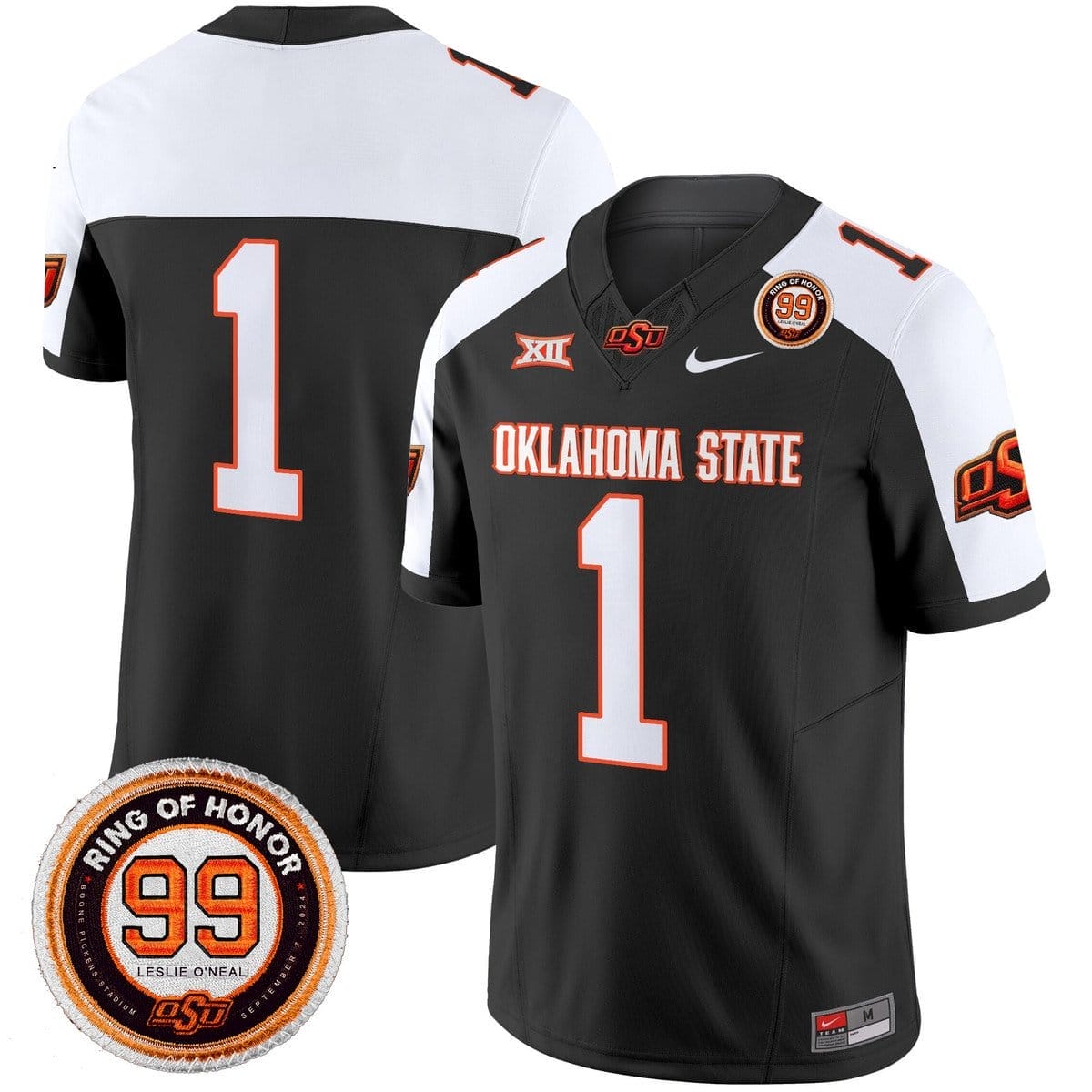 Team Jersey #1 Oklahoma State Cowboys 2025 Leslie O'neal Patch 3 Team Jersey #1 Oklahoma State Cowboys 2025 Leslie O'neal Patch - Image 3