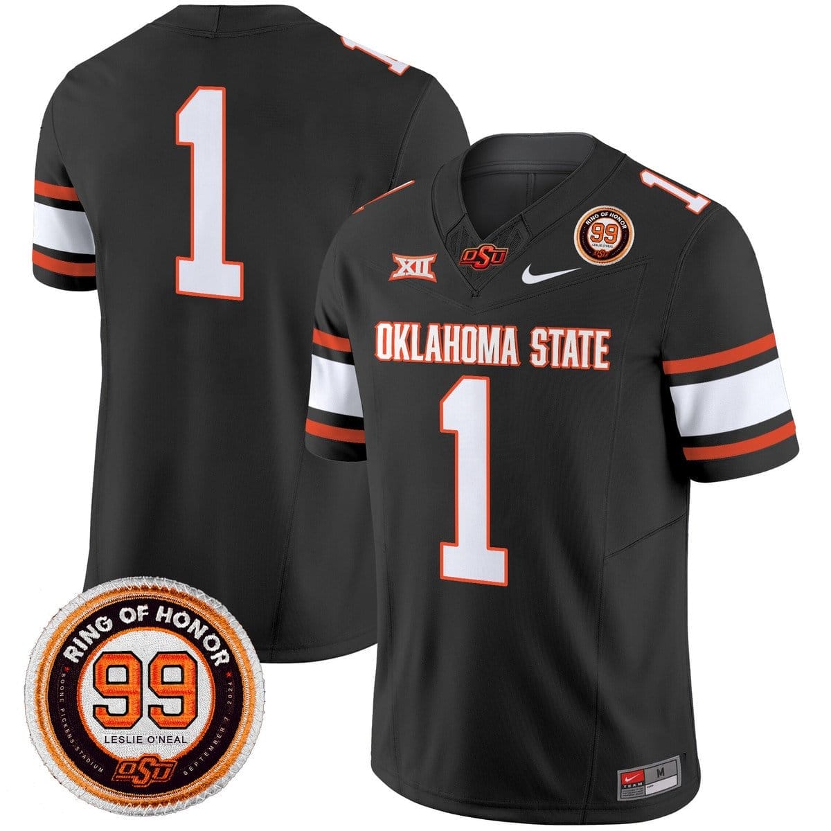 Team Jersey #1 Oklahoma State Cowboys 2025 Leslie O'neal Patch 1 Team Jersey #1 Oklahoma State Cowboys 2025 Leslie O'neal Patch
