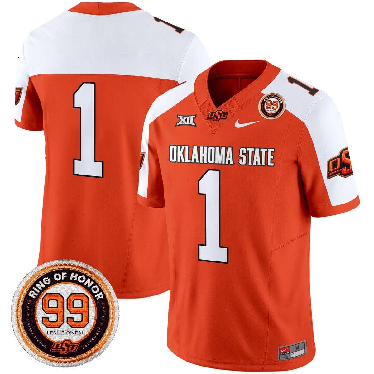 Team Jersey #1 Oklahoma State Cowboys 2025 Leslie O'neal Patch 4 Team Jersey #1 Oklahoma State Cowboys 2025 Leslie O'neal Patch - Image 4