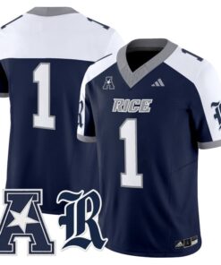 Team Jersey 1 Rice Owls 2025 Vapor Limited Stitched Navy Alter
