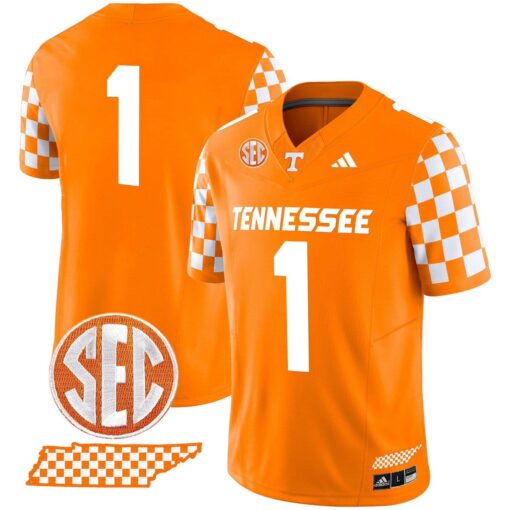 Team Jersey #1 Tennessee Vols Rebrand 2026 Checkerboard Stitched - Image 5