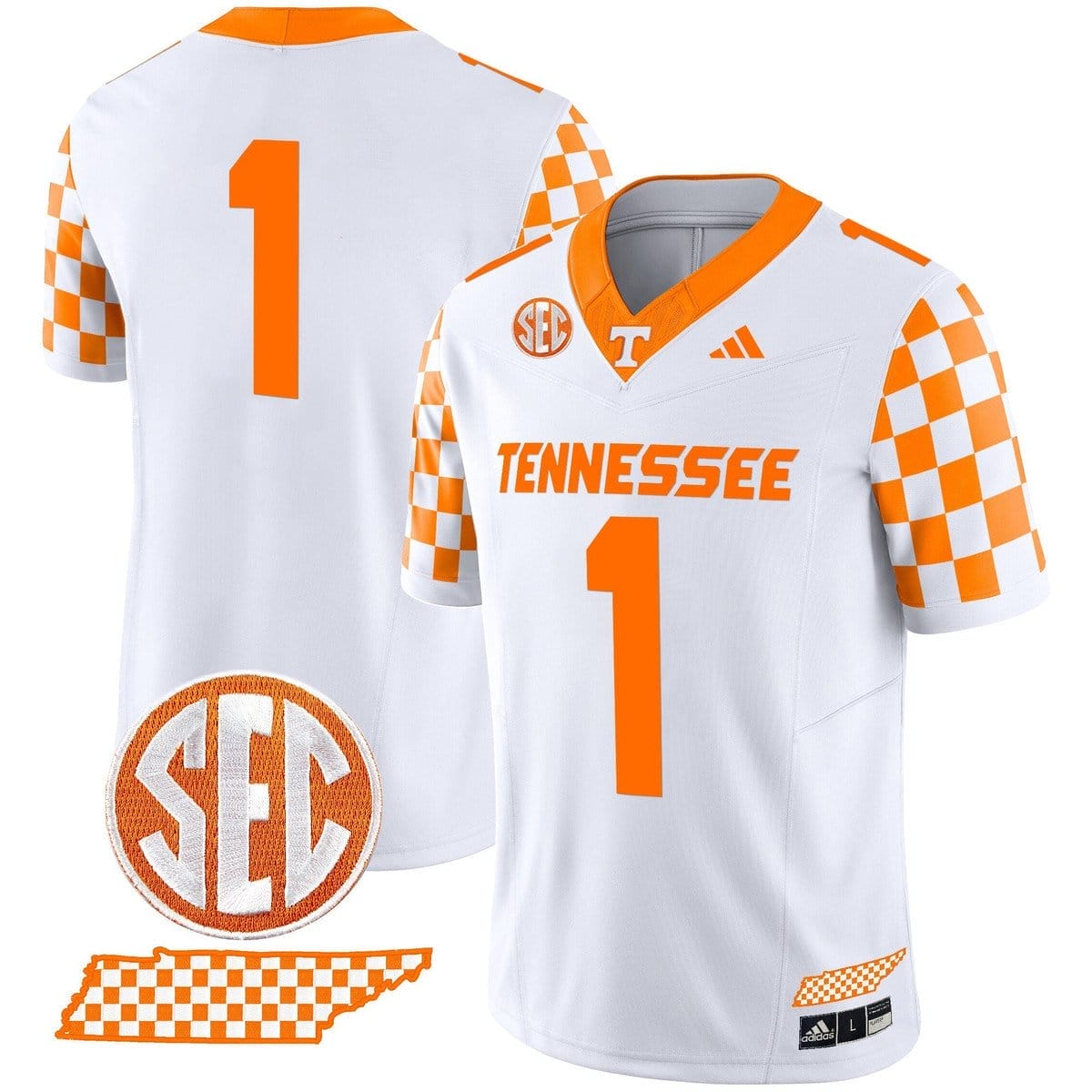 Team Jersey #1 Tennessee Vols Rebrand 2026 Checkerboard Stitched 2 Team Jersey #1 Tennessee Vols Rebrand 2026 Checkerboard Stitched - Image 2