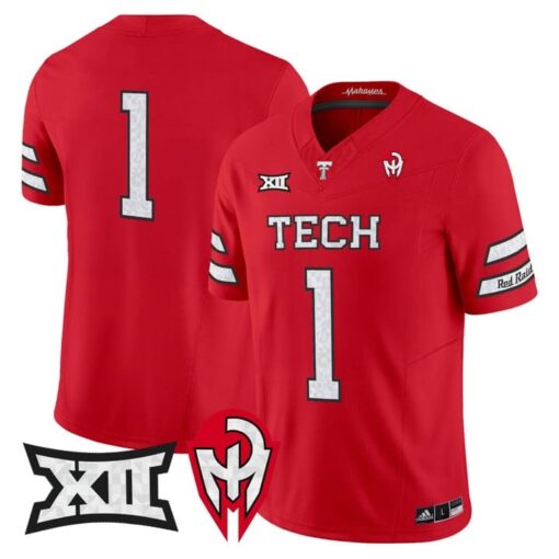 Team Jersey #1 Texas Tech Red Raiders Too Cold Vapor Limited Stitched - Image 4