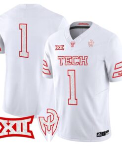 Alternative view of Team Jersey #1 Texas Tech Red Raiders Too Cold Vapor Limited Stitched