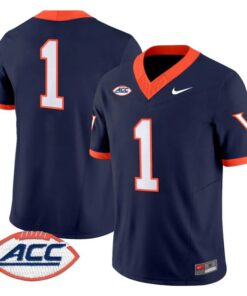 Alternative view of Team Jersey #1 Virginia Cavaliers 1995 Throwbacks Limited Stitched