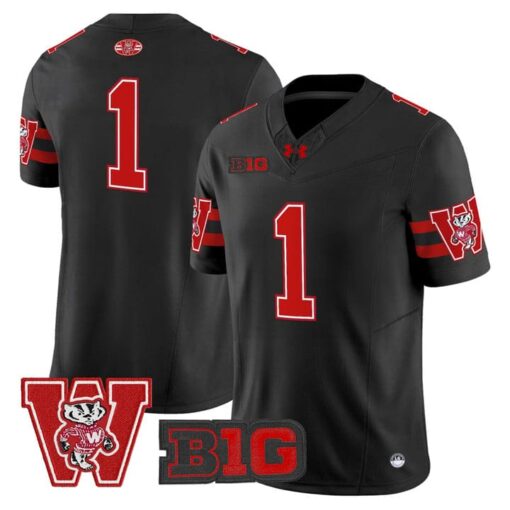 Team Jersey #1 Wisconsin Badgers Throwback Stitched