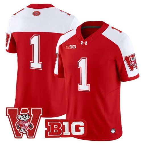 Team Jersey #1 Wisconsin Badgers Throwback Stitched - Image 4