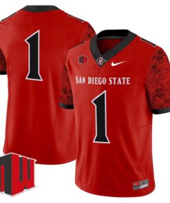 Alternative view of Team Jersey #1 San Diego State Aztecs 2025 Vapor Limited Stitched