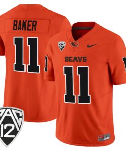 Terry Baker Jersey 11 Oregon State Beavers 2025 Limited Stitched Orange