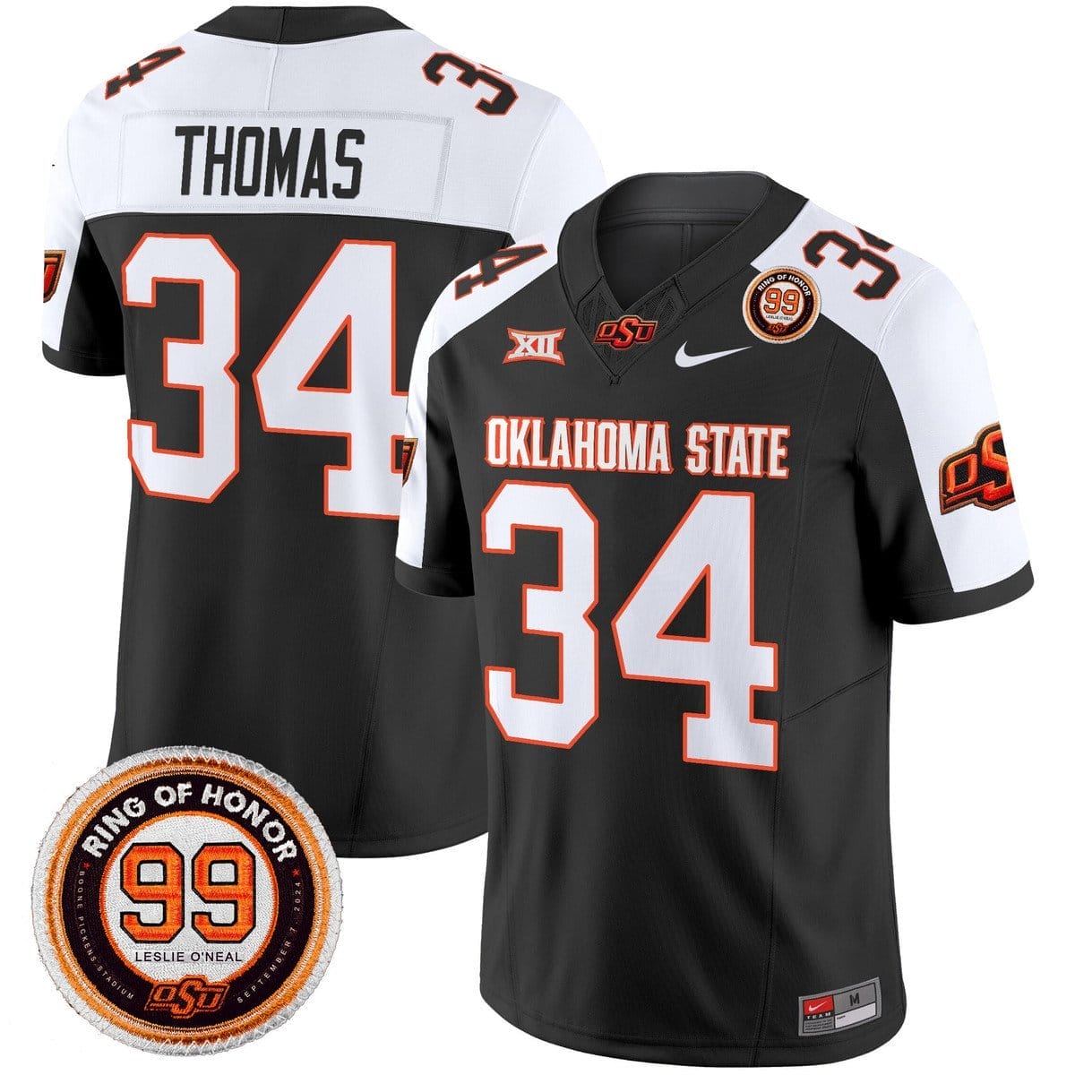 Thurman Thomas Jersey #34 Oklahoma State Cowboys 2025 Leslie O'neal - Image 3