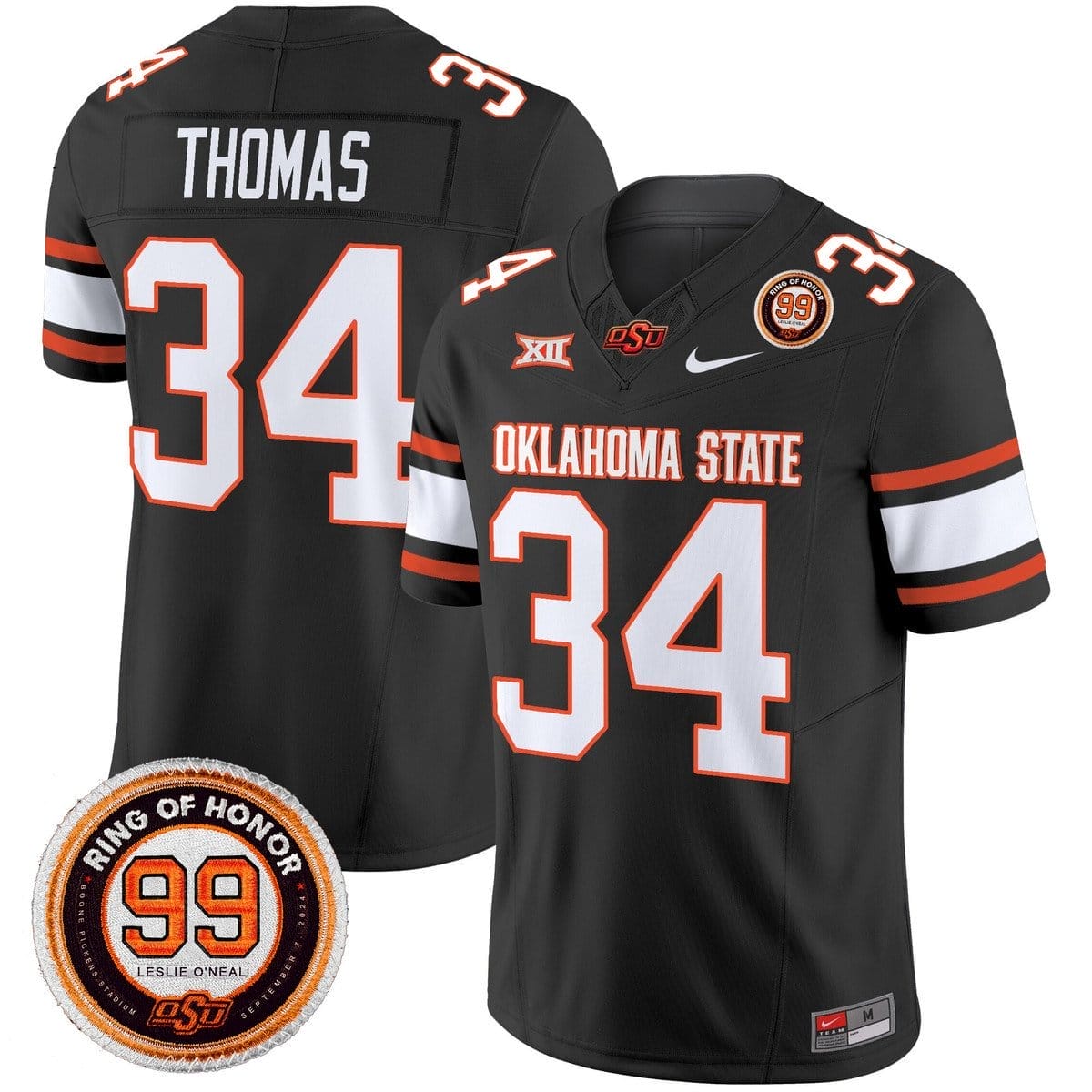 Thurman Thomas Jersey #34 Oklahoma State Cowboys 2025 Leslie O'neal