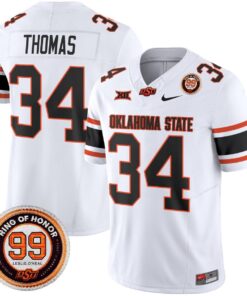 Alternative view of Thurman Thomas Jersey #34 Oklahoma State Cowboys 2025 Leslie O'neal