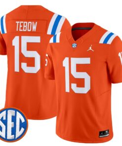 Alternative view of Tim Tebow Jersey #15 Florida Gators 1960s Throwback Vapor Limited