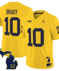 Tom Brady Jersey 10 Michigan Wolverines 2025 Limited V2 Stitched Maize