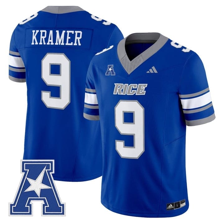 Tommy Kramer Jersey #9 Rice Owls 2025 Vapor Limited Stitched - Image 3
