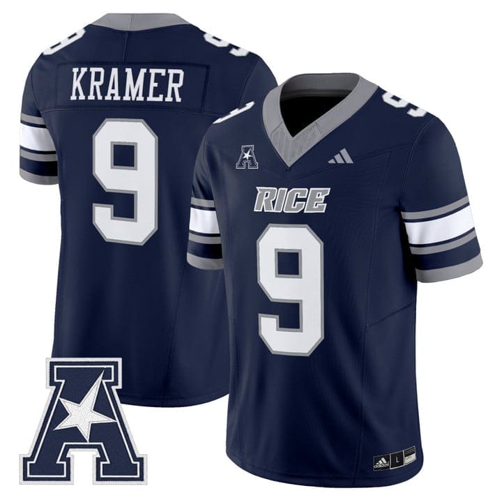Tommy Kramer Jersey #9 Rice Owls 2025 Vapor Limited Stitched - Image 2