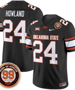 Trent Howland Jersey #24 Oklahoma State Cowboys 2025 Leslie O'neal Patch