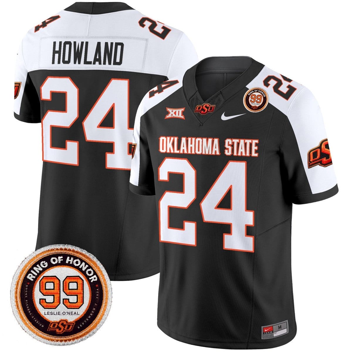 Trent Howland Jersey #24 Oklahoma State Cowboys 2025 Leslie O'neal Patch - Image 3