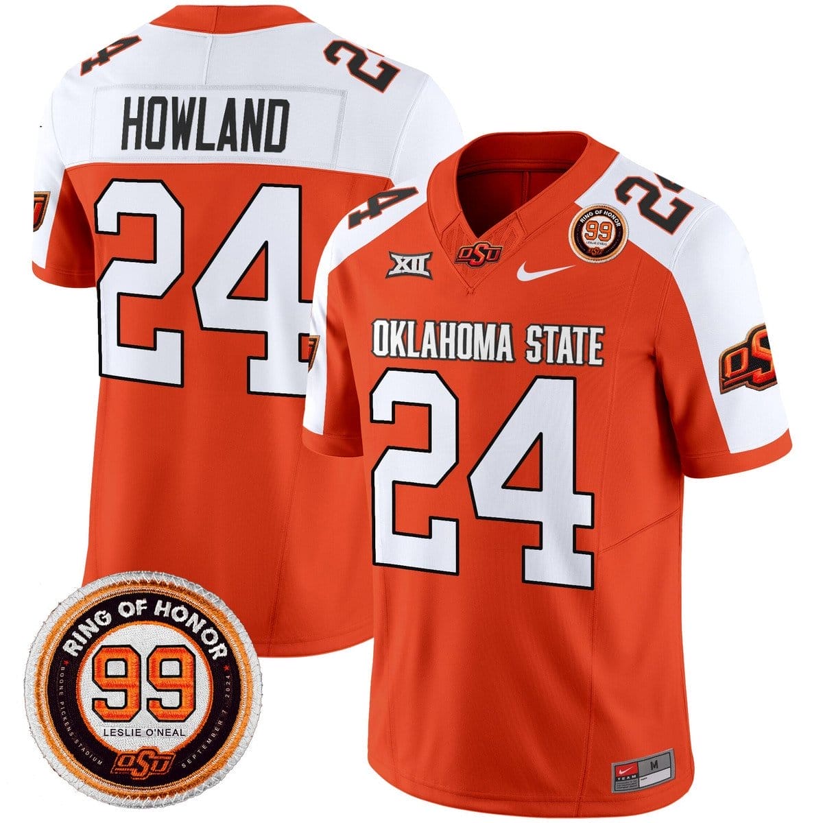 Trent Howland Jersey #24 Oklahoma State Cowboys 2025 Leslie O'neal Patch - Image 4