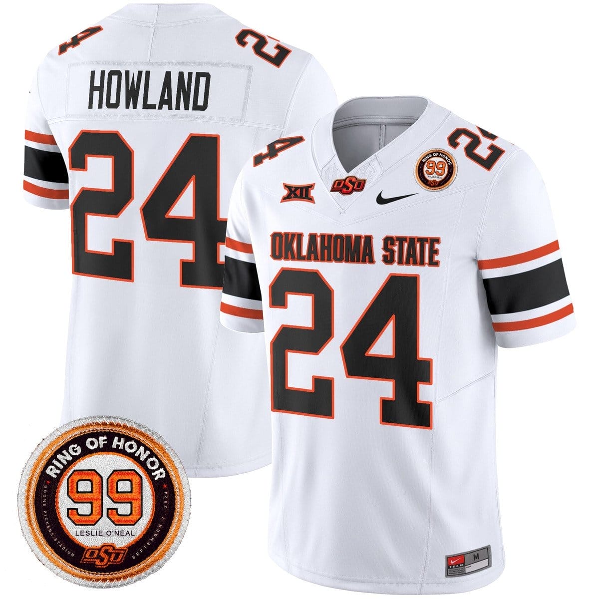 Trent Howland Jersey #24 Oklahoma State Cowboys 2025 Leslie O'neal Patch - Image 2