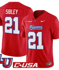 Treon Sibley Jersey 21 Liberty Flames 2025 Vapor Limited Stitched Red