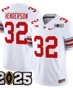 Alternative view of Treveyon Henderson Jersey #32 Ohio State Heritage Stripe 2025 CFP Final