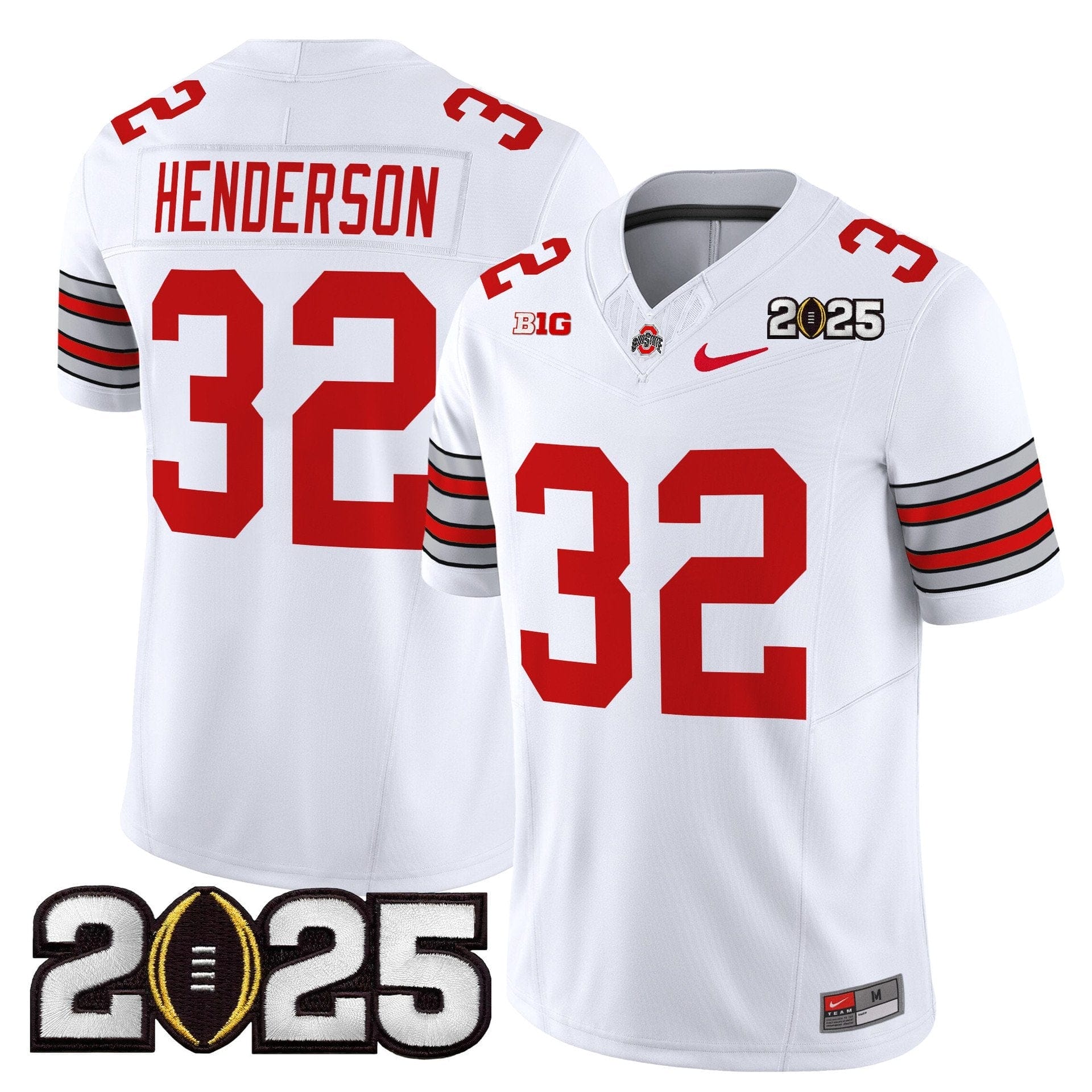 Treveyon Henderson Jersey #32 Ohio State Heritage Stripe 2025 CFP Final - Image 2
