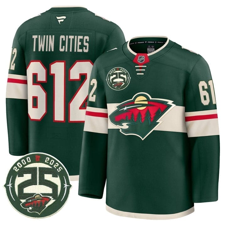 Twin Cities Jersey #612 Minnesota Wild 25th Anniversary Patch Stitched - Image 2