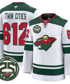 Twin Cities Jersey #612 Minnesota Wild 25th Anniversary Patch Stitched