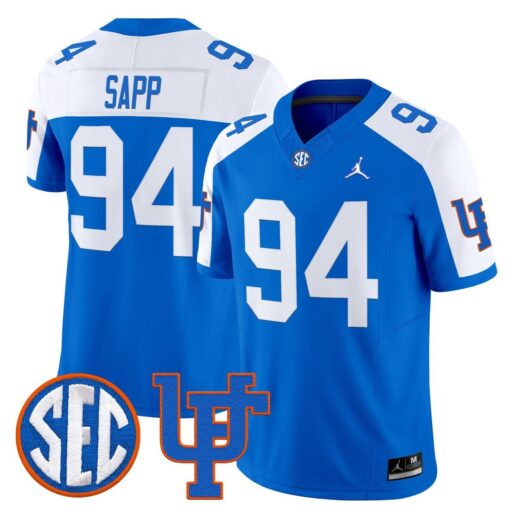 Tyreak Sapp Jersey #94 Florida Gators 1960s Throwback Vapor Limited Orange - Image 3
