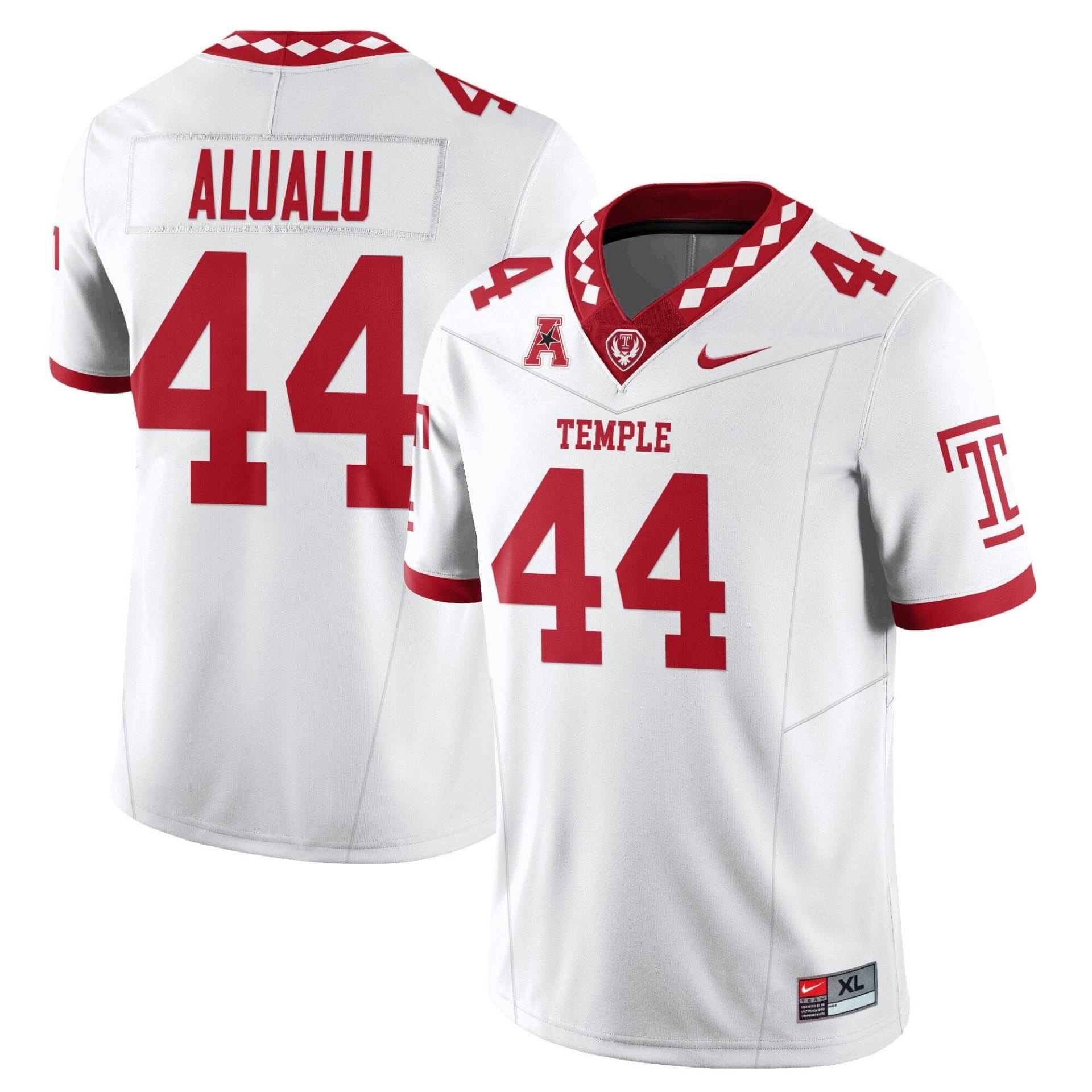 Tyree Alualu Jersey #44 Temple Football 2025 Vapor Limited Stitched 2 Tyree Alualu Jersey #44 Temple Football 2025 Vapor Limited Stitched - Image 2