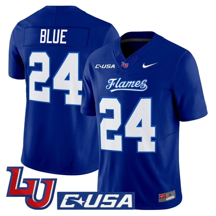Vaughn Blue Jersey #24 Liberty Flames 2025 Vapor Limited Stitched 2 Vaughn Blue Jersey #24 Liberty Flames 2025 Vapor Limited Stitched - Image 2