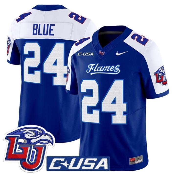 Vaughn Blue Jersey #24 Liberty Flames 2025 Vapor Limited Stitched 3 Vaughn Blue Jersey #24 Liberty Flames 2025 Vapor Limited Stitched - Image 3