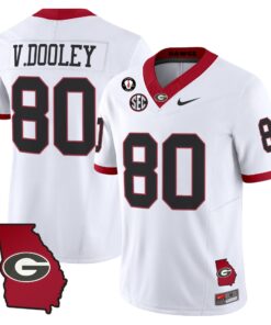 Alternative view of Vince Dooley Jersey #80 Georgia Bulldogs 2025 Georgia Map, Vince Dooley Stitched