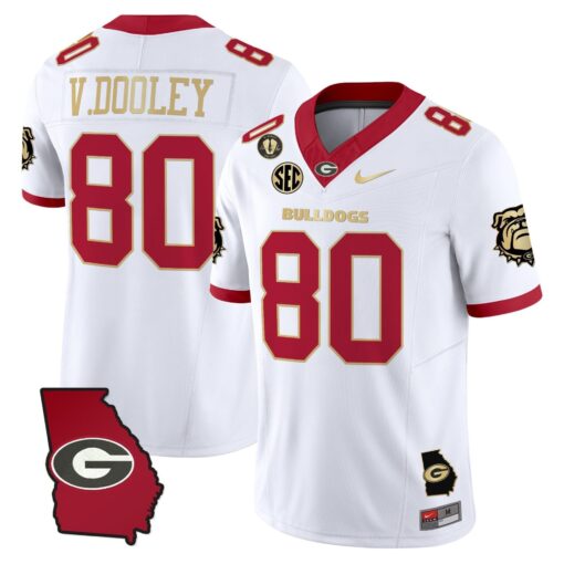 Vince Dooley Jersey #80 Georgia Bulldogs 2025 Georgia Map, Vince Dooley Stitched - Image 5