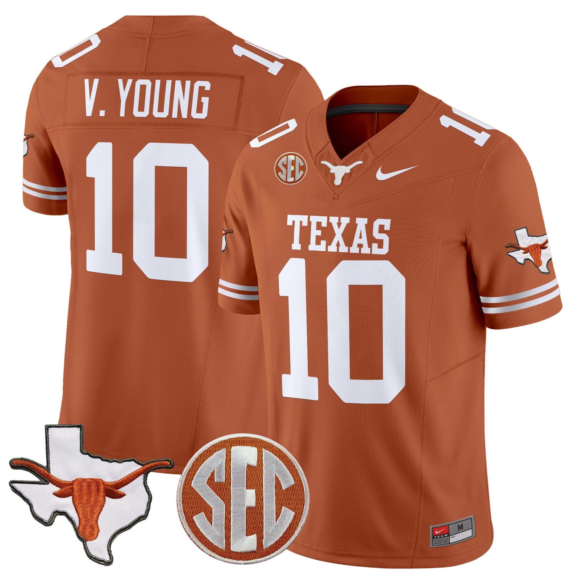 Vince Young Jersey #10 Texas Longhorns 2025 State Map SEC Patch 5 Vince Young Jersey #10 Texas Longhorns 2025 State Map SEC Patch - Image 5