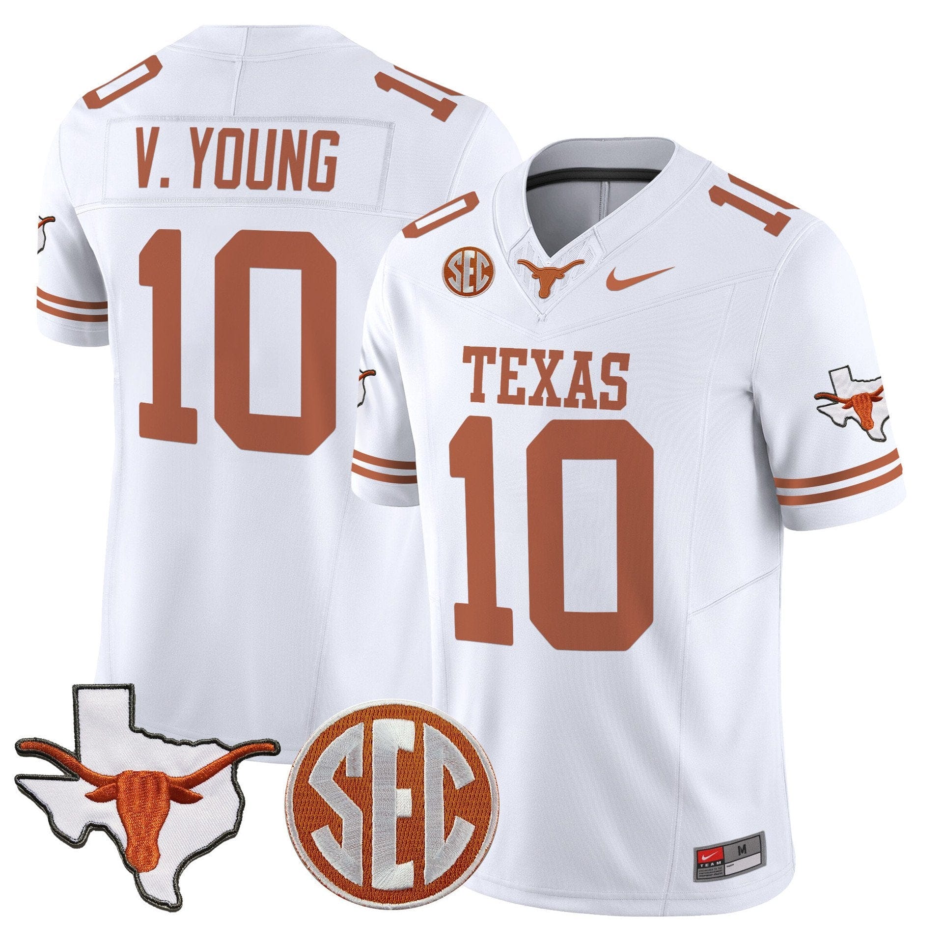 Vince Young Jersey #10 Texas Longhorns 2025 State Map SEC Patch 2 Vince Young Jersey #10 Texas Longhorns 2025 State Map SEC Patch - Image 2