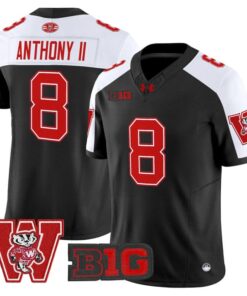 Vinny Anthony II Jersey #8 Wisconsin Badgers Throwback Stitched 7 Vinny Anthony II Jersey 8 Wisconsin Badgers Throwback Stitched Black Alter