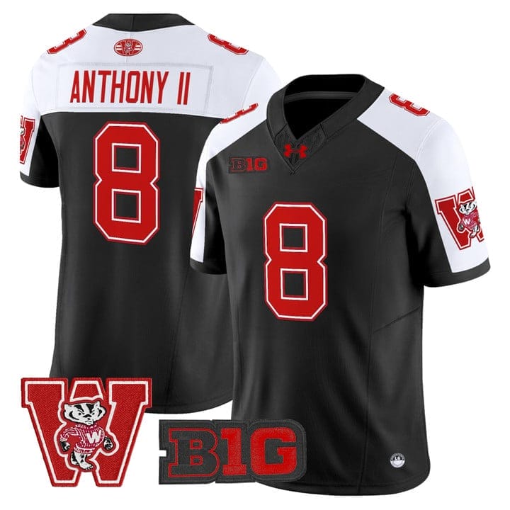 Vinny Anthony II Jersey #8 Wisconsin Badgers Throwback Stitched 3 Vinny Anthony II Jersey #8 Wisconsin Badgers Throwback Stitched - Image 3