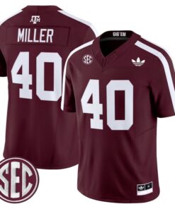 Von Miller Jersey 40 Texas A M Aggies 2025 Vapor V2 Stitched Maroon