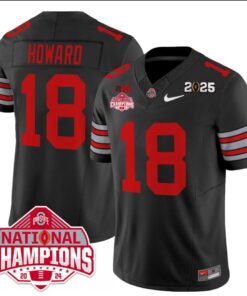 Will Howard Jersey #18 Ohio State 2025 CFP Patch National Champions