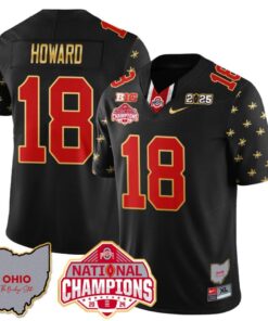 Will Howard Jersey #18 Ohio State National Champions 2025 Patch