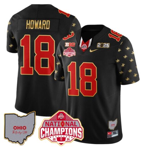 Will Howard Jersey #18 Ohio State National Champions 2025 Patch