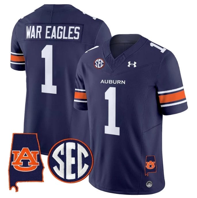 War Eagles Jersey #1 Auburn Tigers 2025 Alabama Patch Stitched 5 War Eagles Jersey #1 Auburn Tigers 2025 Alabama Patch Stitched - Image 5