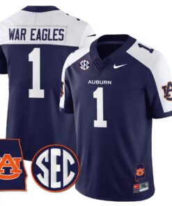 War Eagles Jersey #1 Auburn Tigers Alabama Patch Vapor Stitched